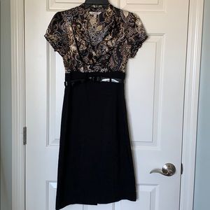 Black Printed Shift Dress-Size 7